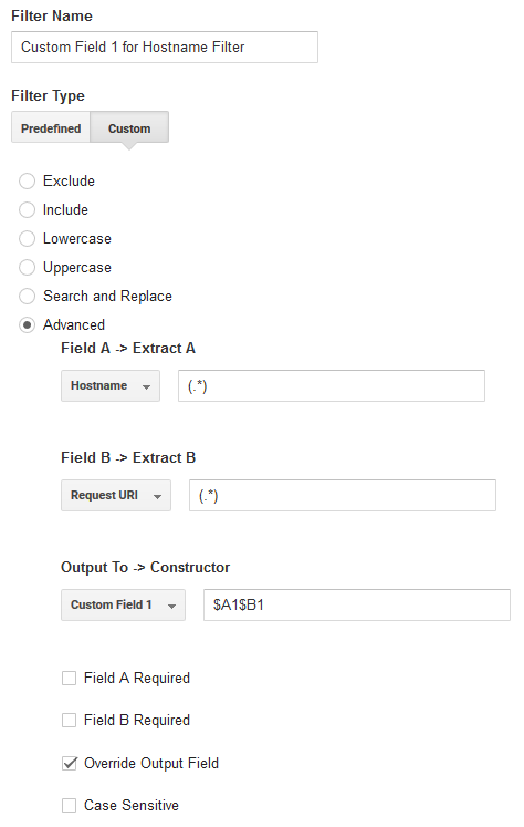 Custom field 1 Shopify hostname