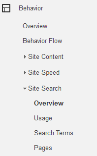 Site search reporting