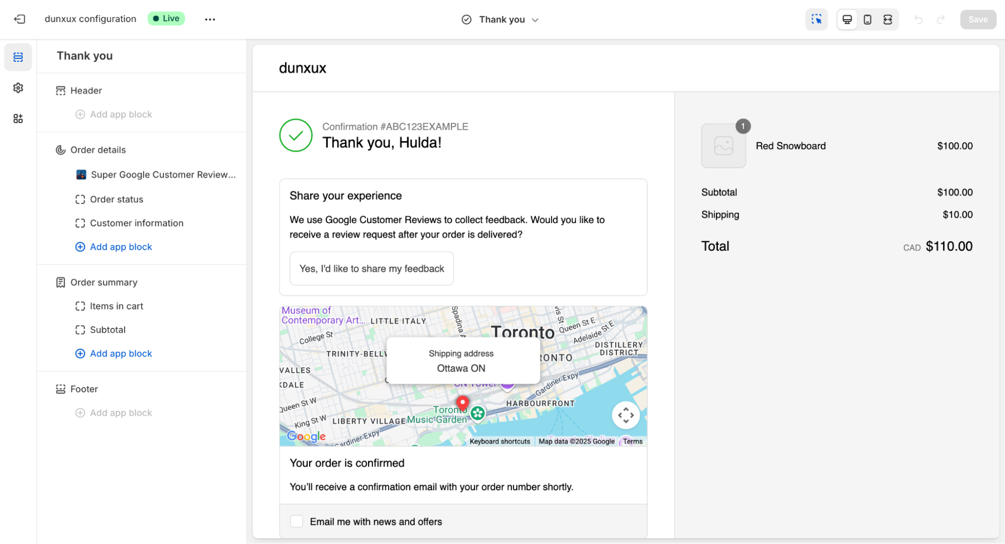 Test check out extension