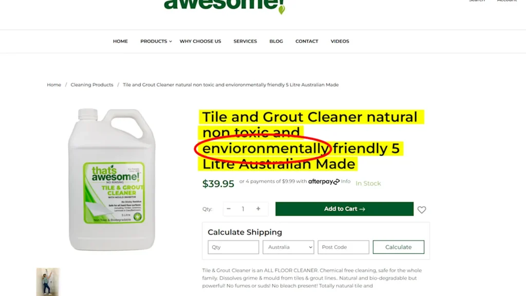 Poorly optimized Shopify product title example