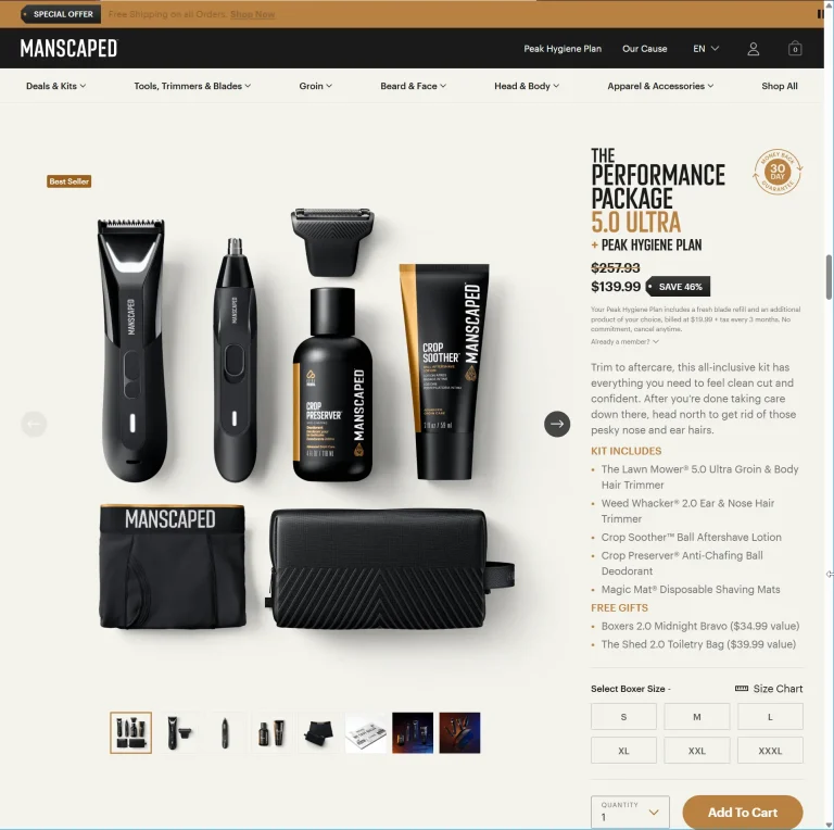 Manscaped hero offer bundle example