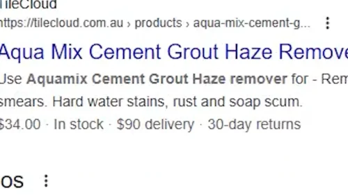 Google rich snippet showing price markup