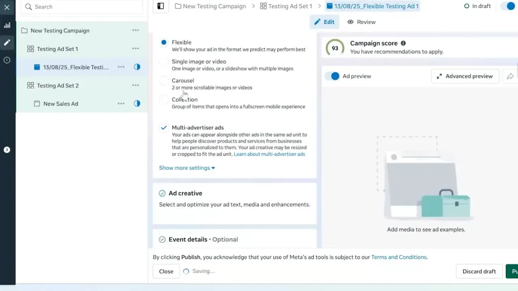 Flexible Ad Set For Testing