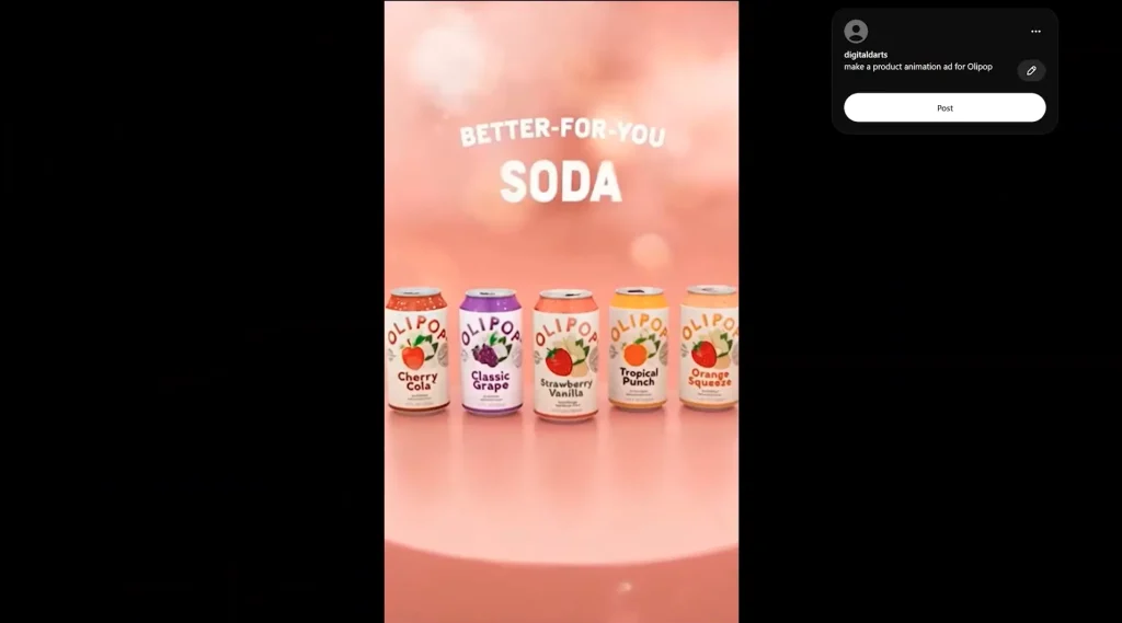 AI-generated product animation created with Sora for a Shopify video ad