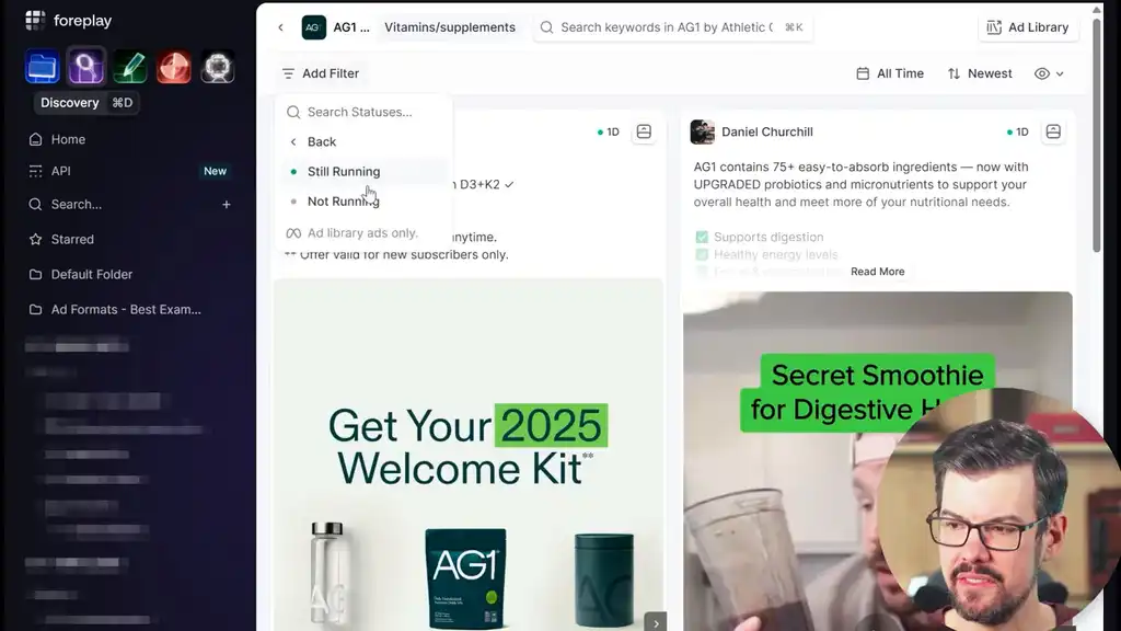 Foreplay filter of status still running