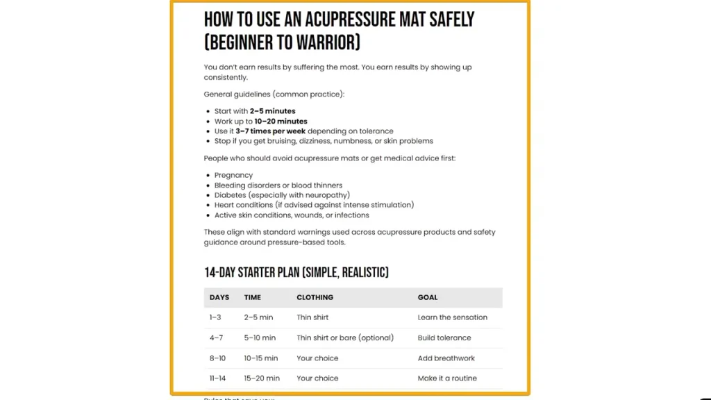 actionable advice for acupressure mat