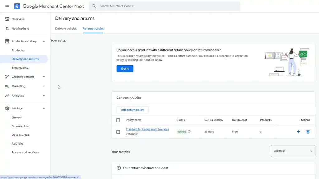 Check return policies