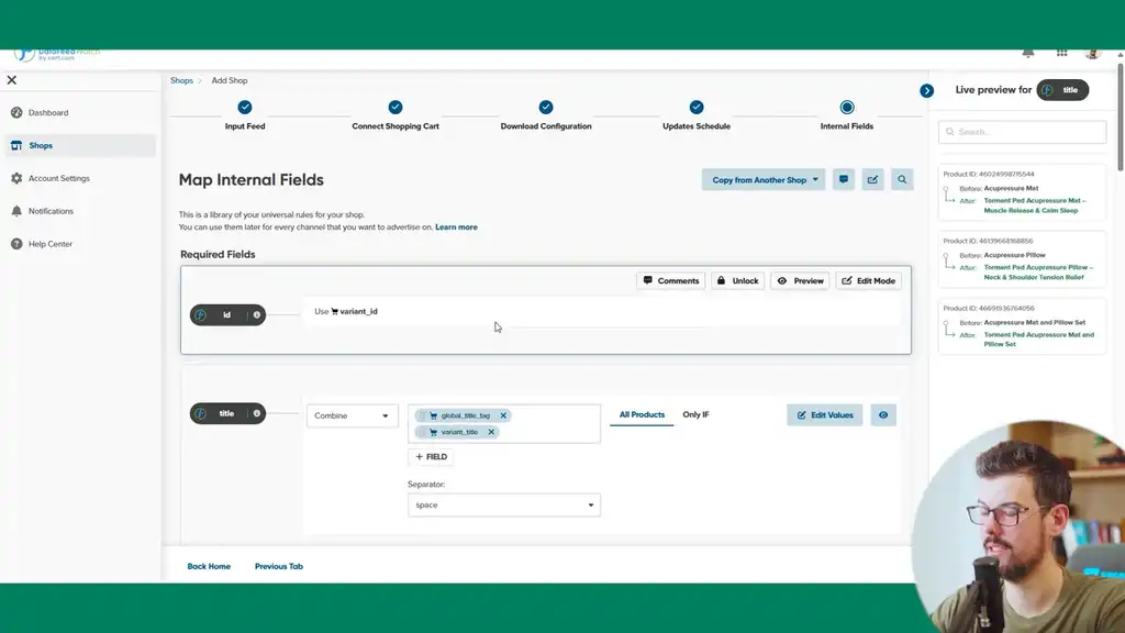 Combine title field - global variant