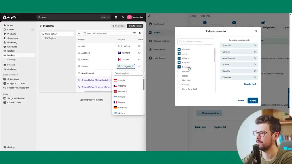 Configure countries in DFW