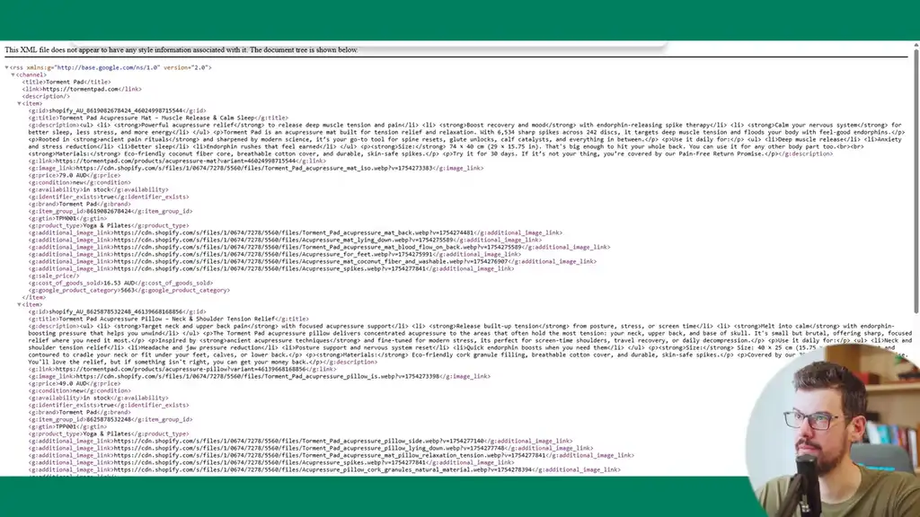 Copy URL to submit to Google Merchant Center