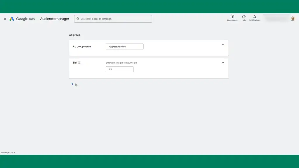 Create another product ad group