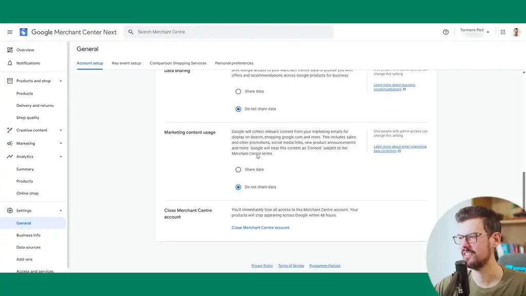 Data sharing - do not share