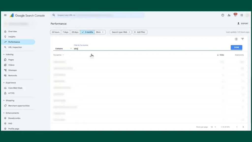 google search console search terms report