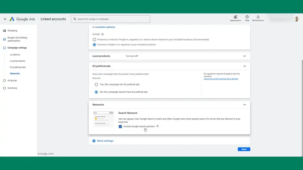 Optional - Enable search network