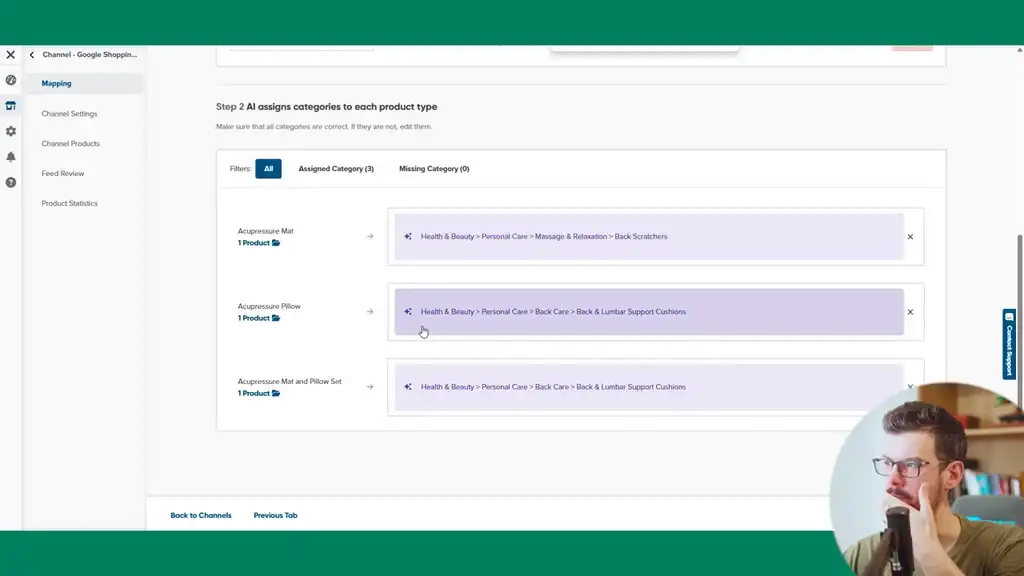 Review product categorization