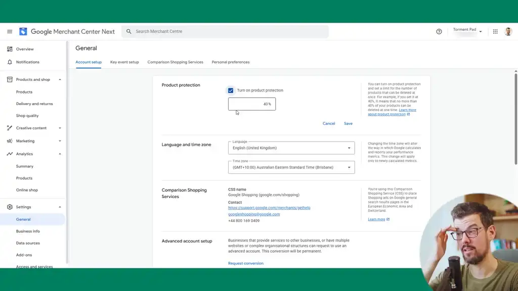 Turn on product protection