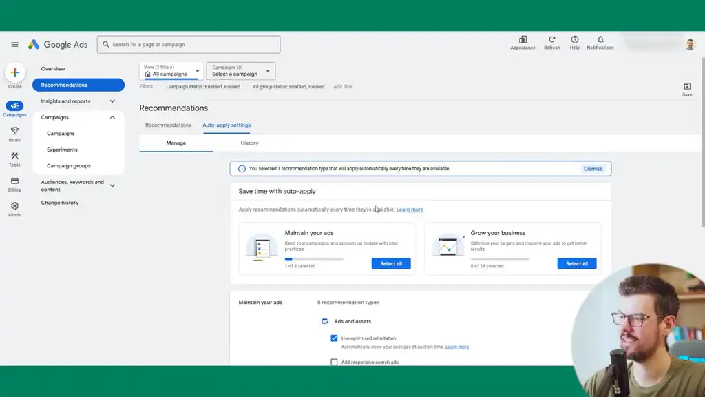 Use optimised ad rotation setting