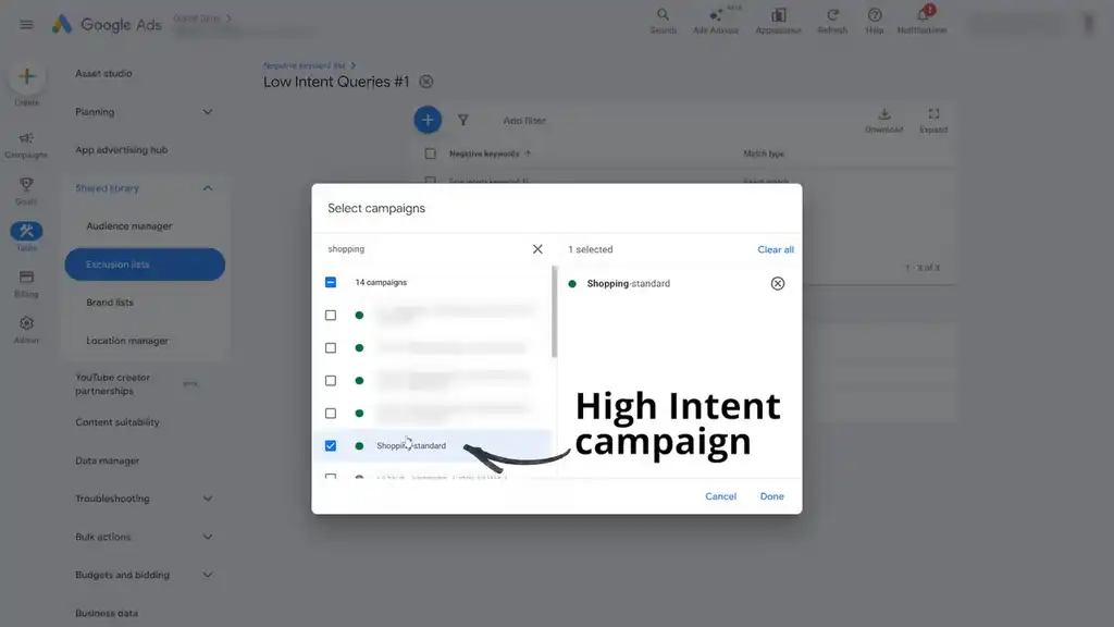 Apply to high intent list