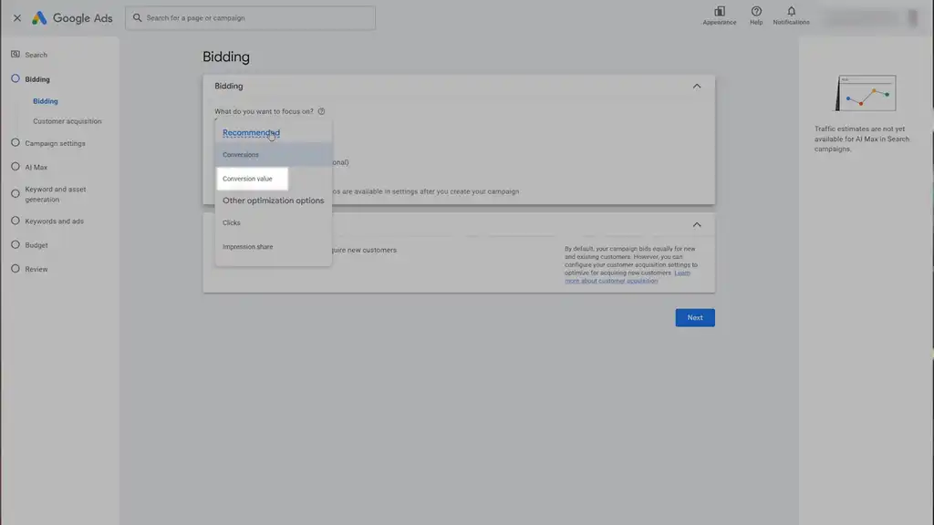 Bidding - conversion value