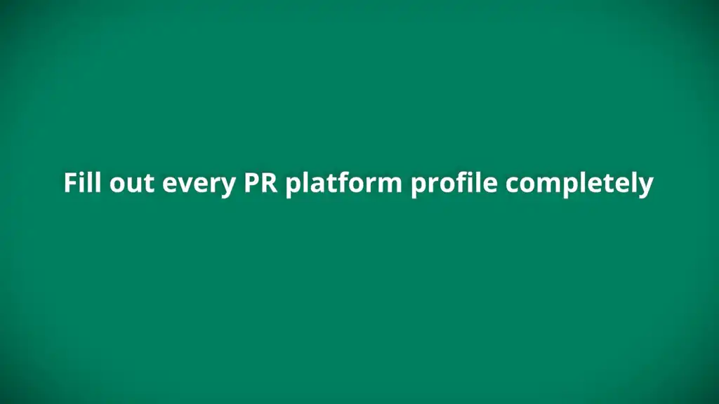 Fill out PR profile
