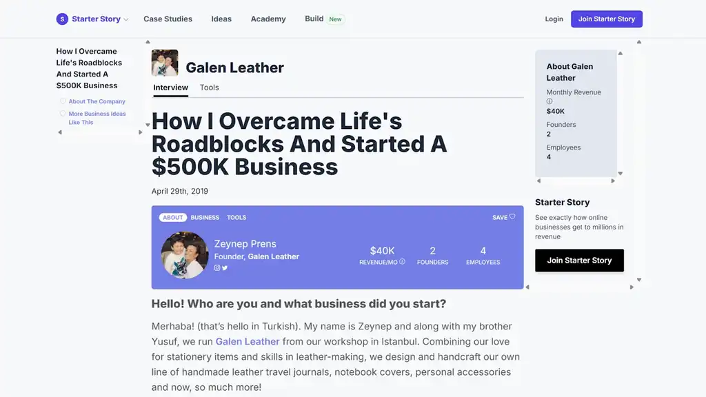 Galen Leather example