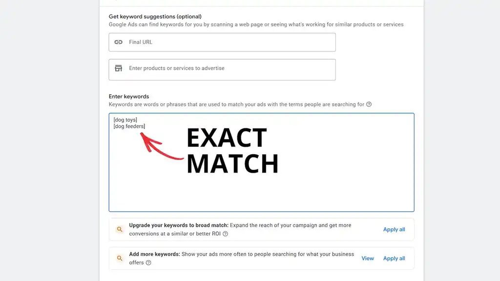 Keyword suggestions - best selling products exact match