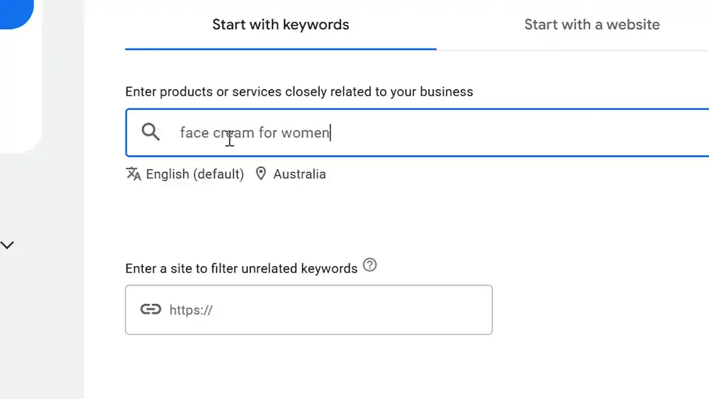 Keywords most related to your business