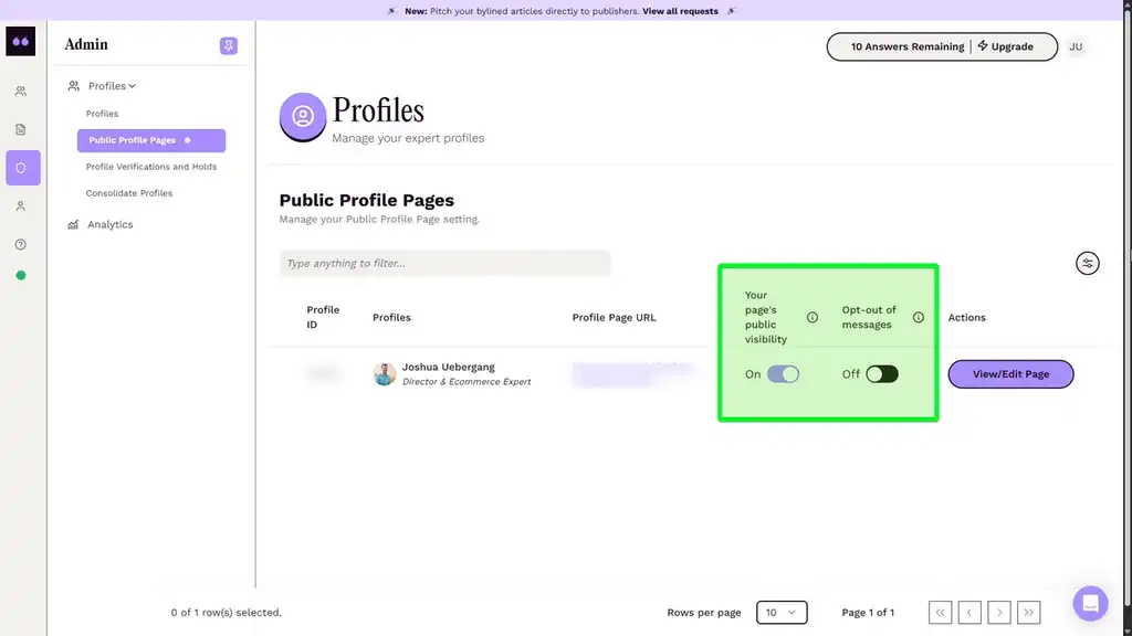 Make sure your page is visible