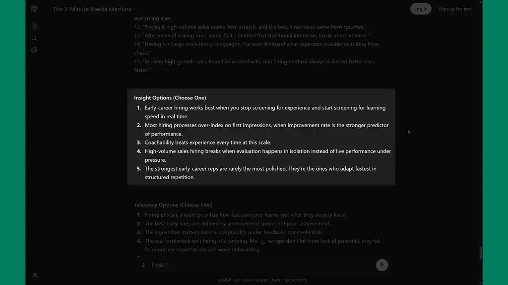 Personal experience examples
