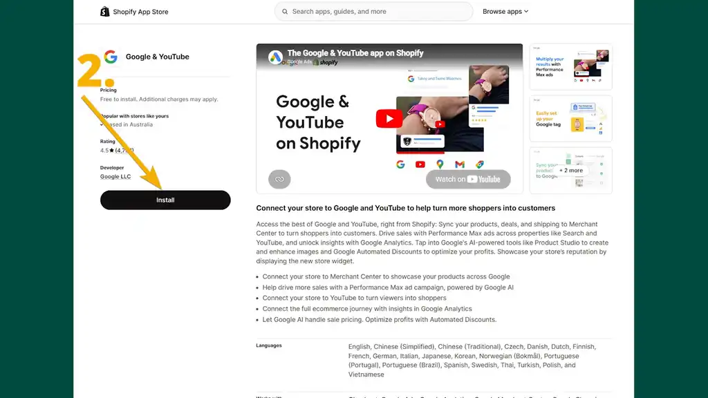 Set upi Google Merchant Center Feed