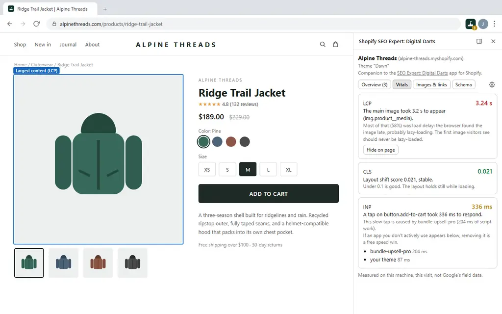 Shopify SEO Web Core Vitals