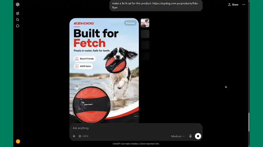 Use chat strategically for image creative