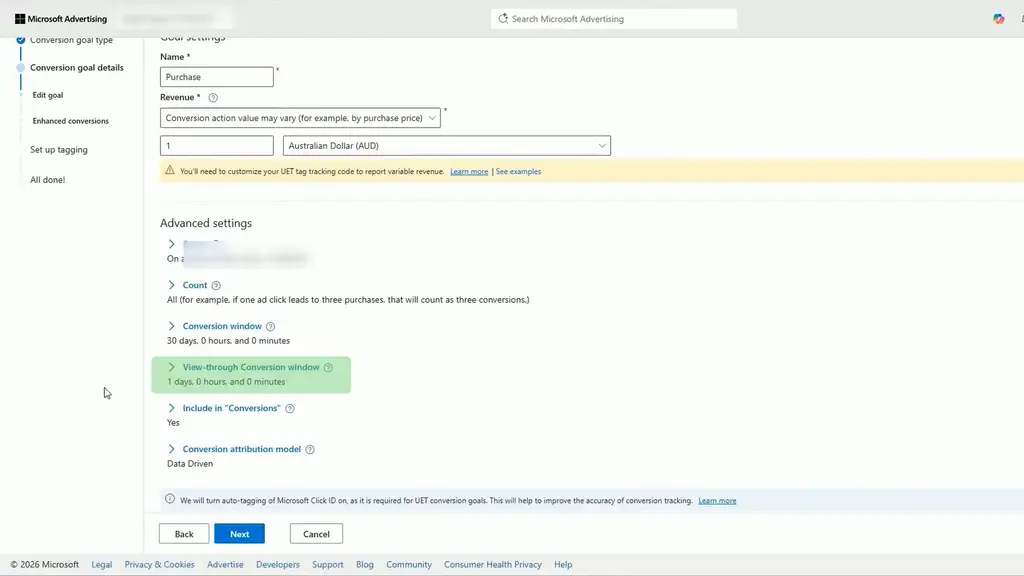 Configure to 30 days