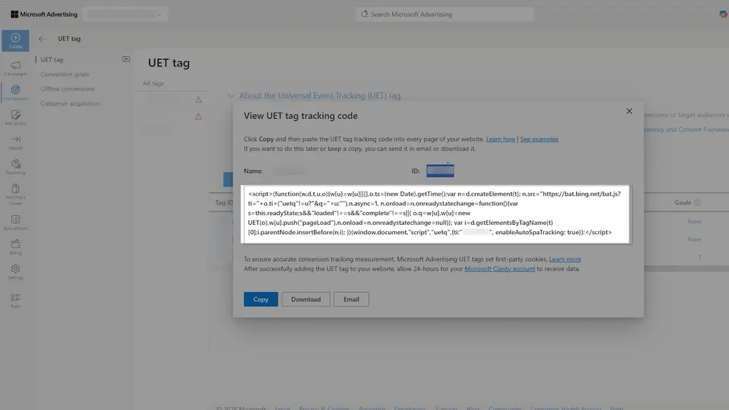 Piece of code to tracking purchases