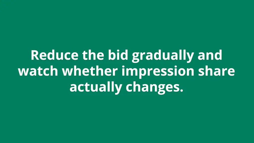 Reduce the bid gradually