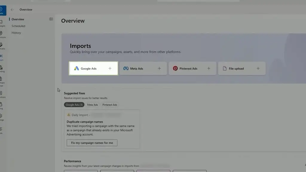 Use import tool